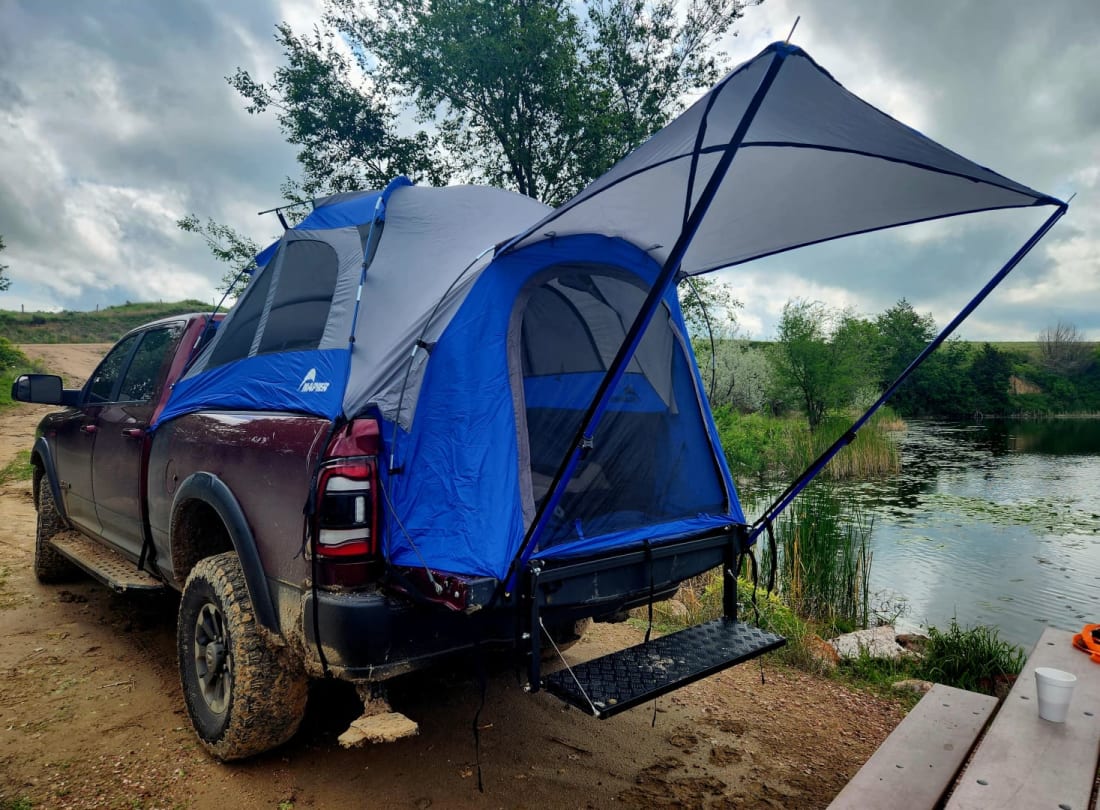 Ultimate Foldable Truck Bed Step fits Pick-up Truck Foldable Tailgate Step Black